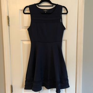 NWOT NAVY blue Lulu’s Peplum Dress Size Medium